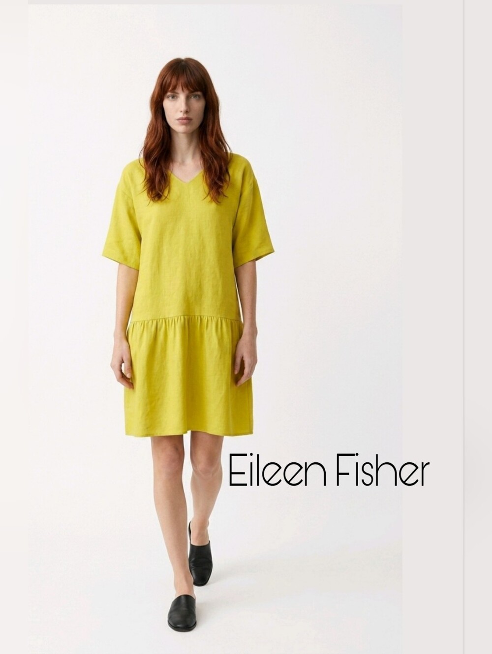 🎉HP🎉 NWT👗EILEEN FISHER drop waist shirt dress Tencel Viscose petite $268 MSRP